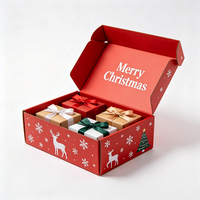 Boîte d'emballage cadeau de Noël festive, boîte en carton ondulé kraft personnalisée imprimée pour la saison des fêtes