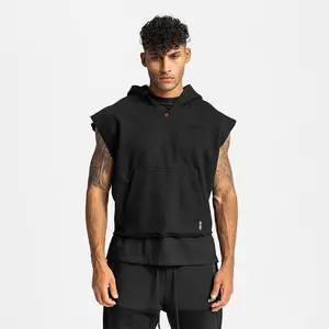 TT5024 Streetwear özel baskı işlemeli Logo boy Tank Top erkek kolsuz Hoodies