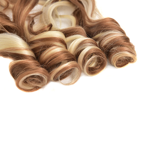 22 Inch Pre Stretched Braiding Hair Curly <strong>EZ</strong> Braids Crochet Hair Ombre Color Synthetic Bouncy Loose Curly