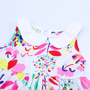 2020 3 años Niño bebé niñas loto hoja <span class=keywords><strong>collar</strong></span> punto volantes vestido nacido niños pequeños sin mangas casual ropa para niños - Product Image 5