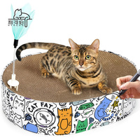 Grattoir à chat ovale écologique de luxe en carton ondulé, tapis à gratter durable en carton recyclé pour meubles