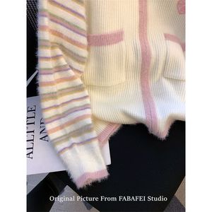 Sweet Gentle Korean Style Zipper Sweater Coat <strong>Women</strong> Autumn Lazy Soft Raccoon <strong>Fleece</strong> Knitted Square Collar <strong>Cardigan</strong> Sweater - Product Image 5