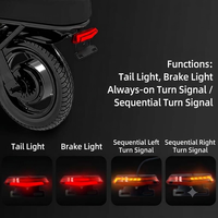 Luz Trasera LED Impermeable para Bicicleta Eléctrica, Luz de Freno Trasera con Soporte para Placa de Matrícula para Bicicleta Eléctrica, Scooter, Motocicleta