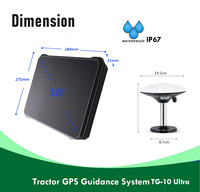 Sistema de Navegación GPS RTK GNSS para Tractor con Pantalla Táctil Impermeable IPX7 de 10 Pulgadas, Sistema de Guiado Android, Mapa Mundial de 12 Meses