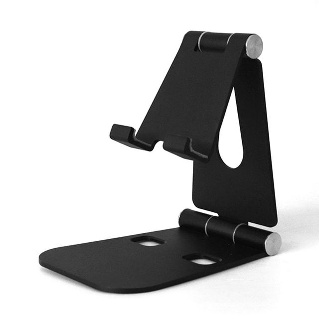 Aluminum Desktop Phone Holder Adjustable Cell Phone Stand Thick Case Friendly Phone Holder Folding Smart Cell Phone Stand