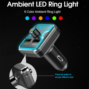 Tay-miễn phí gọi điện thoại <span class=keywords><strong>FM</strong></span> <span class=keywords><strong>Transmitter</strong></span> MP3 âm nhạc Máy nghe nhạc đôi <span class=keywords><strong>USB</strong></span> sạc LED Backlit xe sạc cho Bluetooth 5.3 âm thanh Receiver - Product Image 4