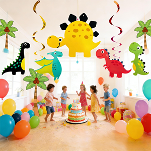 Decoraciones Colgantes de Dinosaurios al por Mayor, Decoraciones en Espiral para Fiestas, Decoración de Dinosaurios para Cumpleaños Infantiles, Baby Shower, para Tiendas de Regalos - Product Image 2