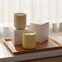 Bougie en céramique artisanale de qualité supérieure, réutilisable, durable, personnalisable, non toxique, parfumée, avec coffret cadeau haut de gamme