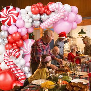 Kit <span class=keywords><strong>de</strong></span> Arco <span class=keywords><strong>de</strong></span> Guirnalda <span class=keywords><strong>de</strong></span> Globos Navideños Rosa, Rojo y <span class=keywords><strong>Blanco</strong></span> con Globo <span class=keywords><strong>de</strong></span> Papel <span class=keywords><strong>de</strong></span> Aluminio con Diseño <span class=keywords><strong>de</strong></span> Bastón <span class=keywords><strong>de</strong></span> Caramelo, Globo Rojo, Rosa y Plateado para Fiesta <span class=keywords><strong>de</strong></span> Navidad - Product Image 2