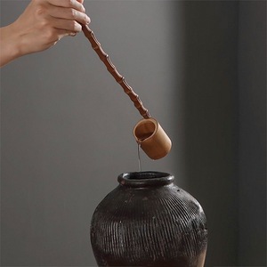 Bamboo Water Ladle Long Handled Wooden Spoon For Tea Serving Rustic Chinese Style Bar Tool - Product Image 1