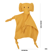 Couverture pour bébé en coton mousseline de couleur unie, jouet en peluche, éléphant, poupée douce, couverture de sécurité pour bébé, couverture de sommeil pour nouveau-né