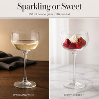 Verre à cocktail coupe 160 ml, bol peu profond, pied tiré, base disque 176 mm, 126 g, qualité bar, pour bars à cocktails, heure du cocktail