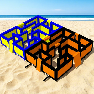 Labirinto Gonfiabile Fun City, Parco Divertimenti Gonfiabile, Noleggio Parco Giochi, Gioco Gonfiabile da Esterno, Labirinto Gonfiabile per Adulti - Product Image 1