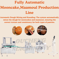 Ligne de production industrielle entièrement automatique de maamoul fourré aux dattes, machine commerciale de fabrication de gâteaux de lune.