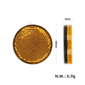 Réflecteur rond jaune KuKirin A1 pour trottinette électrique Kukirin A1, autocollants réfléchissants de sécurité, accessoires de vélo - Product Image 2