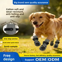 Chaussettes pour animaux de compagnie transfrontalières en coton pour intérieur, lot de 4, respirantes, antidérapantes, anti-chute, silencieuses, design color-block, toutes saisons, pour animaux de taille moyenne