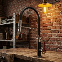 Robinet de cuisine moderne en acier inoxydable 304 pour hôtel, avec bras mécanique, double flexibilité, trois-en-un, sortie d'eau purifiée, eau froide et chaude, extractible