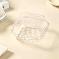 Boîte d'emballage carrée pour gâteau, boîte d'emballage transparente pour tiramisu, boîte d'emballage pour morceaux de dessert basque