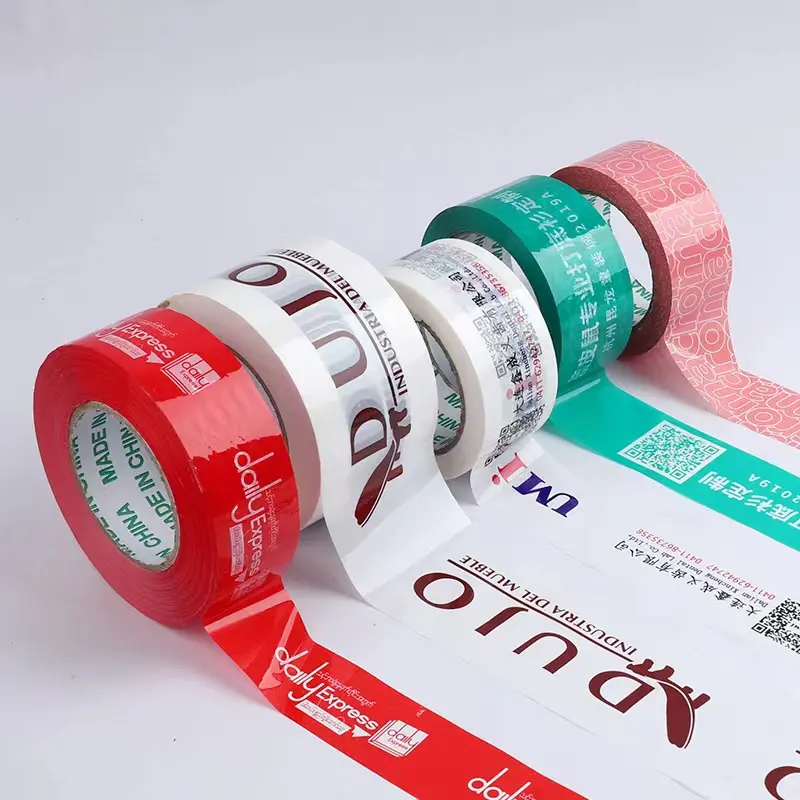 Custom printed clear plastic wrap tapes with logo shipping packaging tape