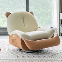 Fauteuil de massage électrique en cuir écologique, convertible en canapé d'angle pour une personne, idéal pour petits appartements, style crème, pour salon