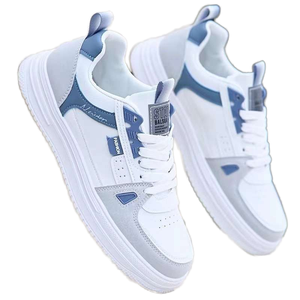 Chaussures de course pour hommes d'été, empeigne en mesh, fermeture à lacets, imperméables, antidérapantes, légères, tendance, baskets décontractées blanches - Product Image 1