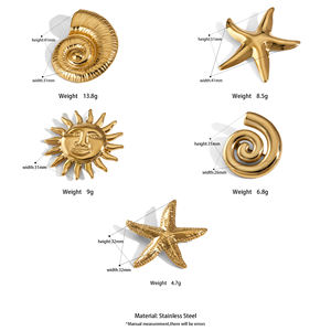 CLIOROカスタマイズ可能なステンレス鋼ブローチ女性用ハイエンドオーシャンシリーズシェルサンデザインパーソナライズされた女性のファッション - Product Image 5