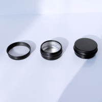 Pot de baume à lèvres de luxe personnalisé 10ml 15ml, pot en aluminium métallique noir mat, boîte ronde vide pour cosmétiques et crèmes