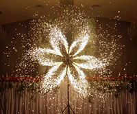Système de tir de feux d'artifice pyrotechniques froids d'intérieur, fontaine pyrotechnique, cercle rotatif à 360 degrés, doubles roues pour scène de mariage