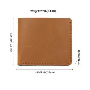 2025 Leather Gifts Crazy Horse Cowhide Men's <strong>Wallet</strong> Genuine Leather Card Holder <strong>Wallet</strong> for <strong>Dad</strong> - Product Image 6