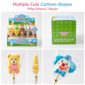 Piruletas <span class=keywords><strong>de</strong></span> algodón con dibujos animados, bajos en azúcar, con forma <span class=keywords><strong>de</strong></span> palito <span class=keywords><strong>de</strong></span> frutas, surtido en caja, regalo <span class=keywords><strong>para</strong></span> el Día del Niño, caramelos con textura suave y recubiertos. - Product Image 3