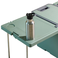 Glacière de Camping en plein air pliable Portable avec roues tabouret de Table de pique-nique à roues ensemble pour stockage de glace cadeau personnel parfait