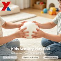 Balle anti-stress en mousse PU à récupération lente, souple et moelleuse, jouet sensoriel pour enfants, blanc, logo personnalisé disponible