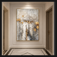 Impression d'art mural abstrait Arbre Doré, Décoration intérieure, Image de forêt neutre et chaleureuse pour hall d'hôtel, bureau, intérieurs modernes