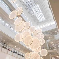 Nouveau produit décoration intérieure sur mesure hôtel villa escalier anneau escalier led lustre éclairage