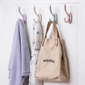 Porte-manteau mural adhésif en plastique rose nordique, amovible, pour salle de bain et chambre à coucher - Product Image 3