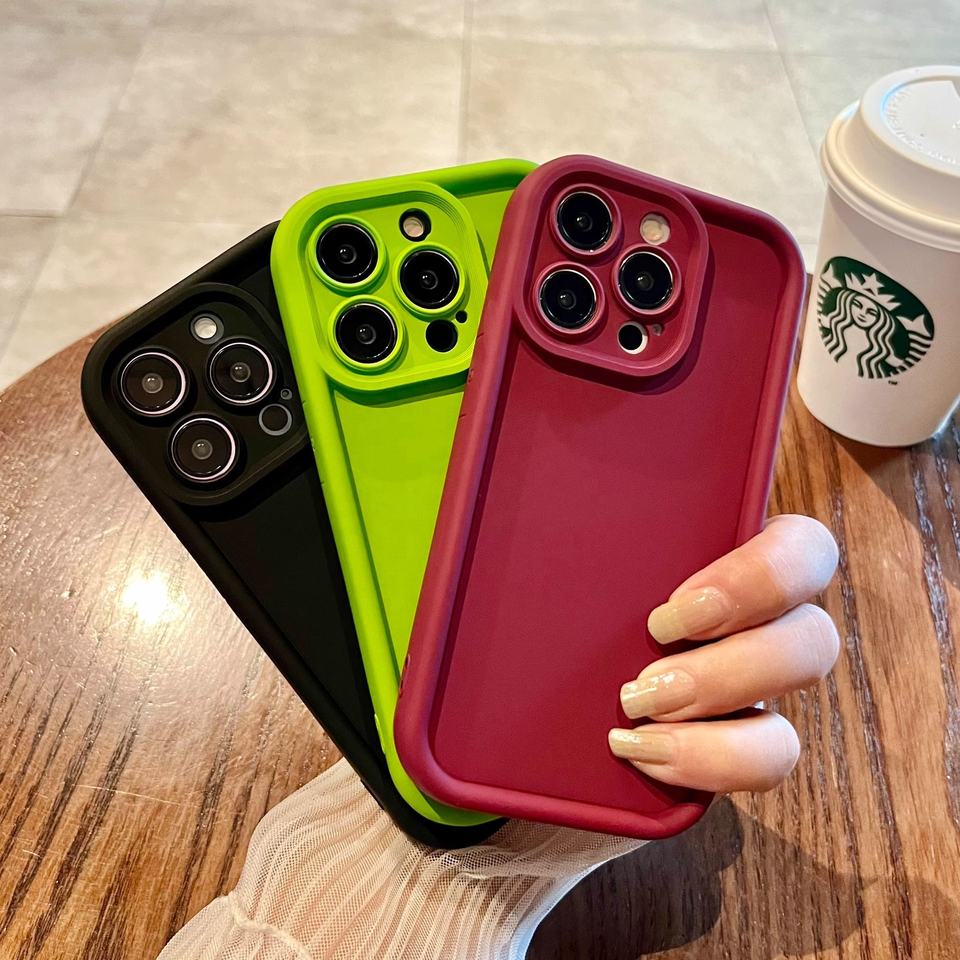 For Iphone 17 16 15 Pro Max Shockproof Cases Cover Candy Color Soft 