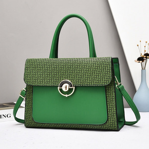 An Ru Shi Checkered Clasp <b>Handbag</b> Middle Size Motorcycle Bag Everyday Outfits Brown Color - Product Image 4