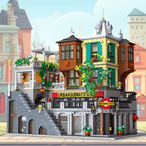 Ville lumière Rail Station <span class=keywords><strong>de</strong></span> métro BRICK <span class=keywords><strong>Train</strong></span> créatif paysage <span class=keywords><strong>de</strong></span> rue <span class=keywords><strong>grand</strong></span> modèle jouet blocs <span class=keywords><strong>de</strong></span> construction ensemble pour adultes cadeau <span class=keywords><strong>de</strong></span> noël - Product Image 6