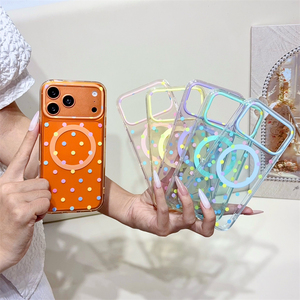 เคสโทรศัพท์แม่เหล็กใสลายไล่ระดับสีคุณภาพสูงสำหรับ iPhone 13 14 15 16 17 Pro Max ป้องกันแรงกระแทก - Product Image 2