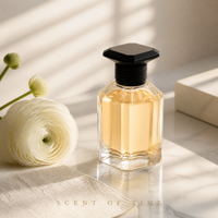 Flacon de parfum carré en verre transparent Longshuo Luxury 100ml, vide, imprimé sérigraphié, avec pulvérisateur et couvercle, prêt pour diffuseur à bâtonnets