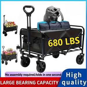 Chariot utilitaire pliable tout-terrain robuste, chariot multifonctionnel pour le camping, le jardinage, les courses, les sports et l'utilisation en extérieur - Product Image 1