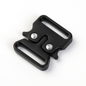 Side Release Buckle Zinc Alloy Black Adjustable <b>Webbing</b> Buckle For Bags And Belts Durable Quick Release - Product Image 1