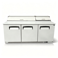 Comptoir Réfrigéré Commercial 60 pouces pour Salades, Monotempérature, en Acier Inoxydable, 2 Portes, Table de Préparation, Vitrine Réfrigérée