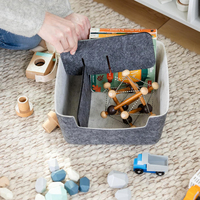 Panier de rangement en feutre écologique grande capacité, pliable, pour la maison, le bureau, les jouets, la lessive, les vêtements, avec logo personnalisé
