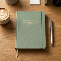 Cuaderno de Tapa Dura con Forro de Tela y Logotipo Personalizado, Diario, Libro de Registro para la Reflexión Diaria y la Mindfulness