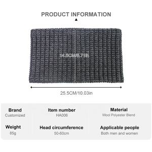 علامة تجارية خاصة فارغة تطريز الكبار سميكة الخريف مصمم مستوحاة من ربطة الرأس متماسكة مع الصوف الشتاء اسم العلامة التجارية الفاخرة الرجال - Product Image 5