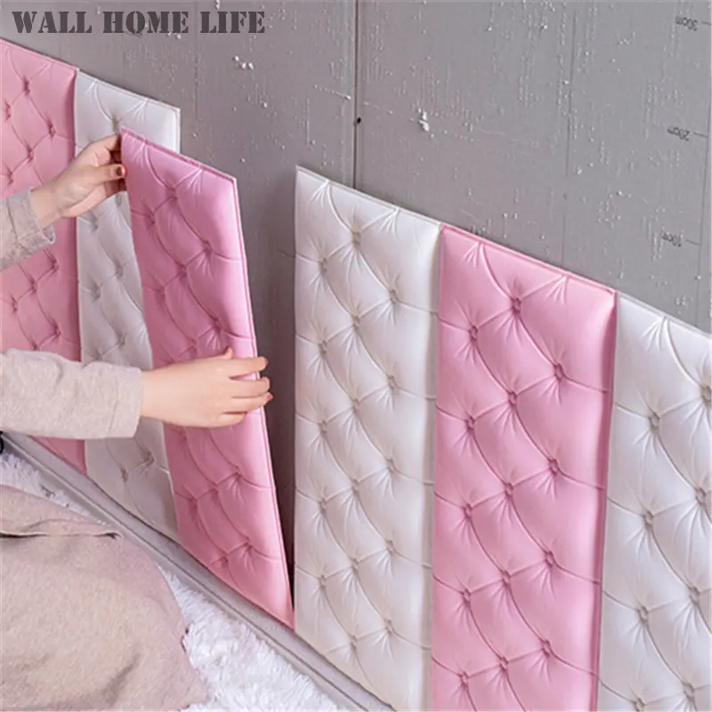 2022 Self-adhesive 3D Wall Sticker XPE on The Bedside Anti-collision Soft Bag Wall Covering Thick 10mm Waterproof Wall Panel Kid