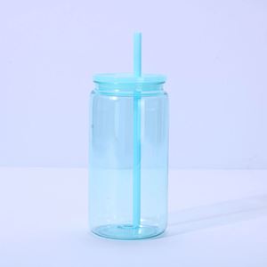Gobelet en plastique transparent avec couvercle et paille, réutilisable, pour boissons froides, personnalisable avec logo, idéal pour cadeaux promotionnels, événements, vente en gros – En stock - Product Image 3