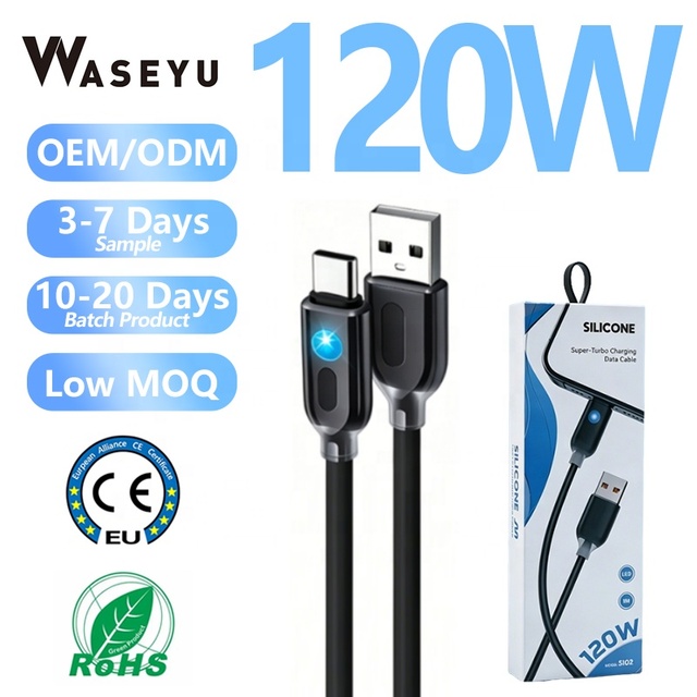 Wholesale OEM ODM Custom Aluminum Alloy Usb Cable Type-c Fast Charging 120w Usb to type-c Cable