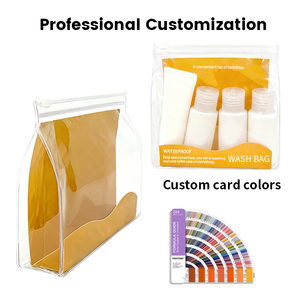 Sacs à pinceaux <span class=keywords><strong>de</strong></span> maquillage imperméables avec fermeture éclair et logo personnalisé, trousse <span class=keywords><strong>de</strong></span> toilette transparente, <span class=keywords><strong>sac</strong></span> <span class=keywords><strong>de</strong></span> beauté en PVC, <span class=keywords><strong>sac</strong></span> cosmétique personnalisé pour femmes - Product Image 4
